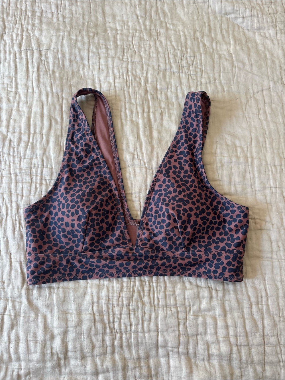 Old Navy Mauve Pink Leopard Swim Bralette